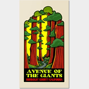 Vintage Avenue of the Giants Souvenir Design Posters and Art